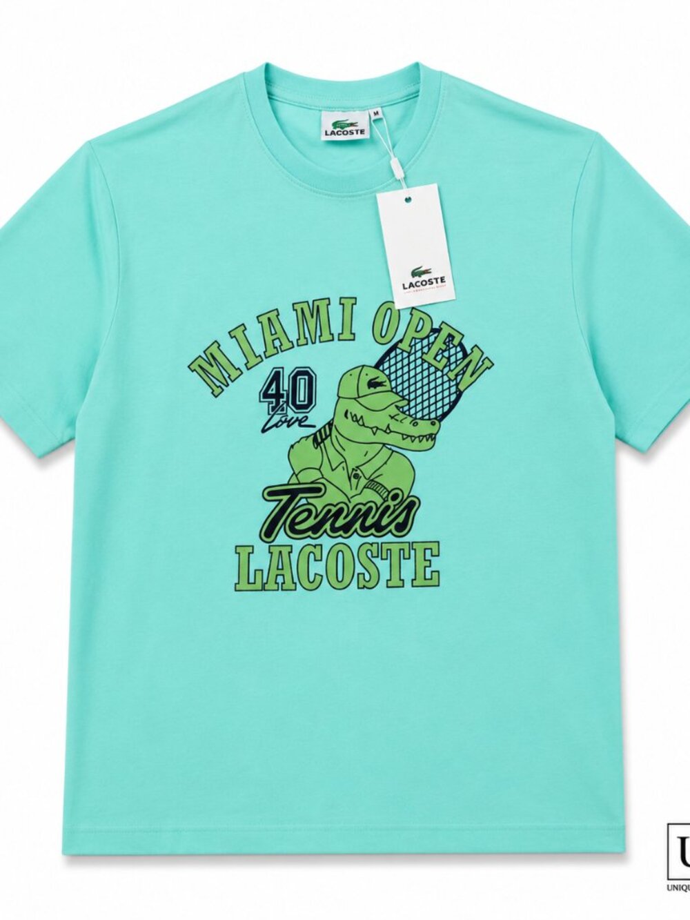 Lacoste Men’s Miami Open Tennis Graphic T-Shirt Aqua NWT | Crocodile Tee